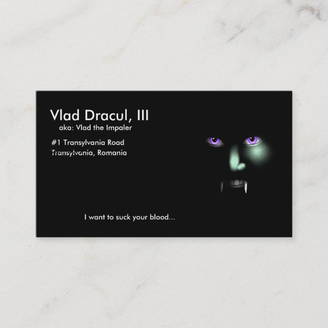 Carte de visite de Vlad Dracul (Devant)