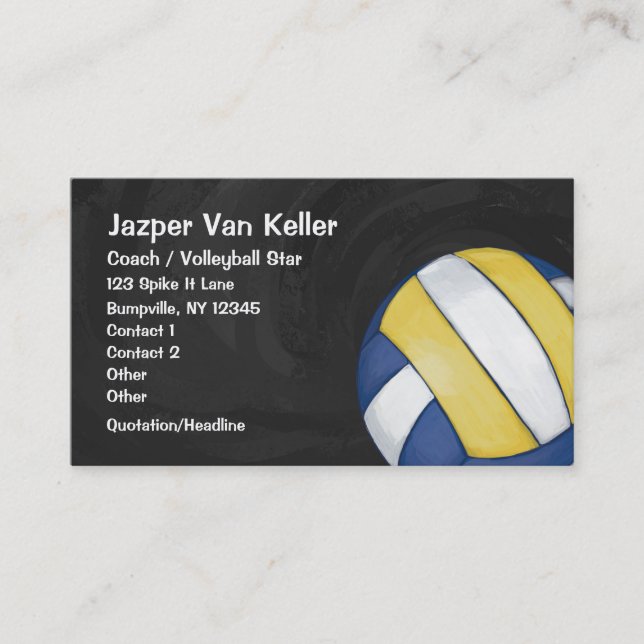 Carte de visite de volley-ball (Devant)