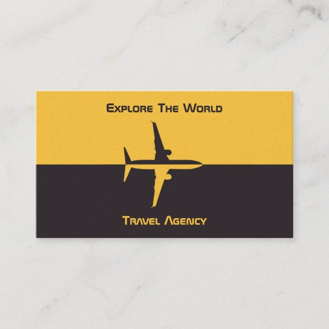 Carte de visite de voyage avec plan jaune et noir (Devant)