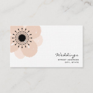 Carte de visite de wedding planner - anémone rose