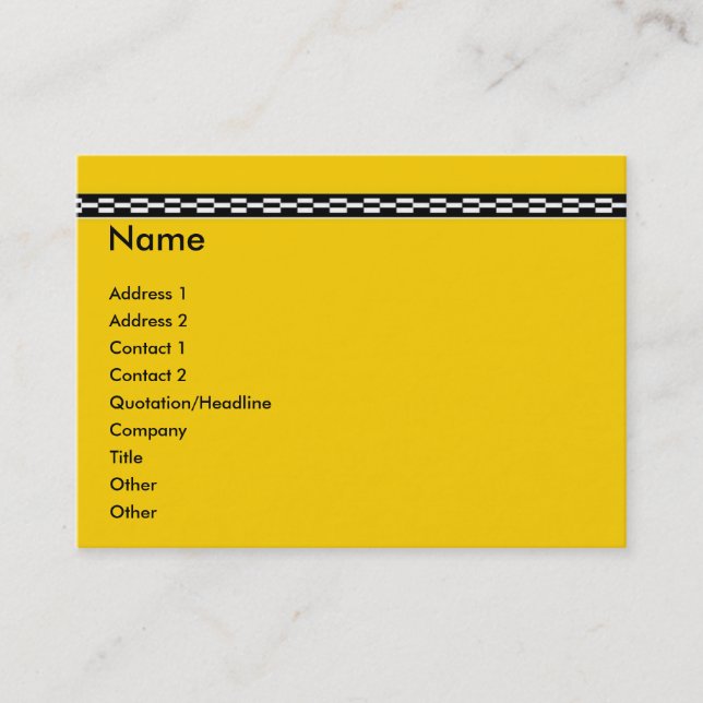 Carte de visite de Yellow Cab (Devant)