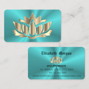 Carte de visite de yoga à fleur de lotus ombré ble