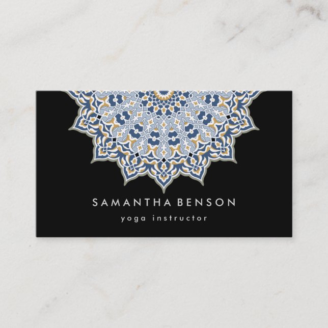 Carte de visite de yoga avec logo de fleur de lotu (Devant)