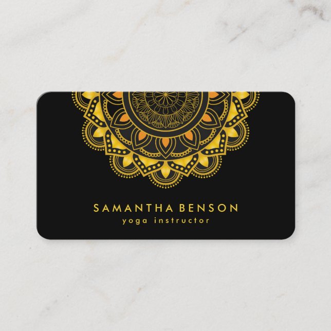 Carte de visite de yoga avec logo de fleur de lotu (Devant)