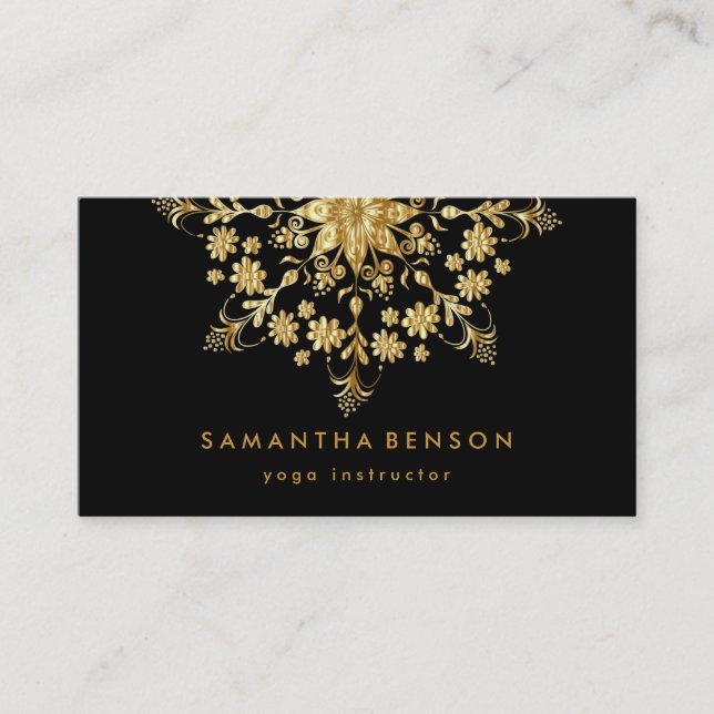 Carte de visite de yoga avec logo de fleur de lotu (Devant)