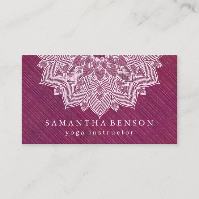 Carte de visite de yoga avec logo de fleur de lotu (Devant)