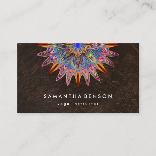 Carte de visite de yoga avec logo de fleur de lotu (Devant)