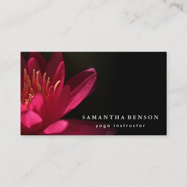 Carte de visite de yoga avec logo de fleur de lotu (Devant)