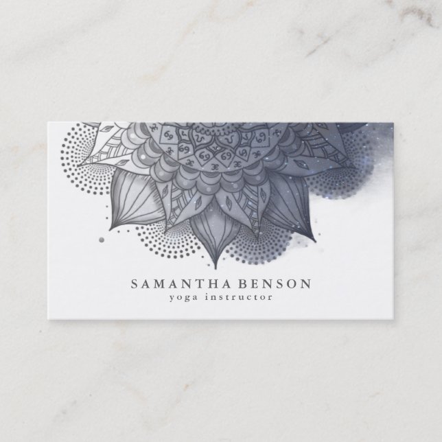 Carte de visite de yoga avec logo de fleur de lotu (Devant)