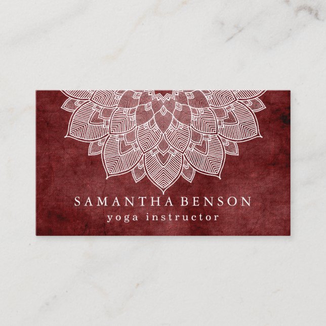 Carte de visite de yoga avec logo de fleur de lotu (Devant)