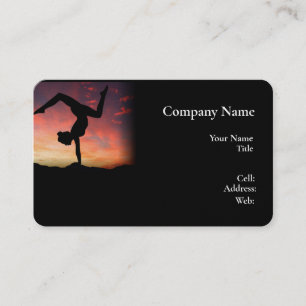 Carte de visite de yoga de base blanche modèle
