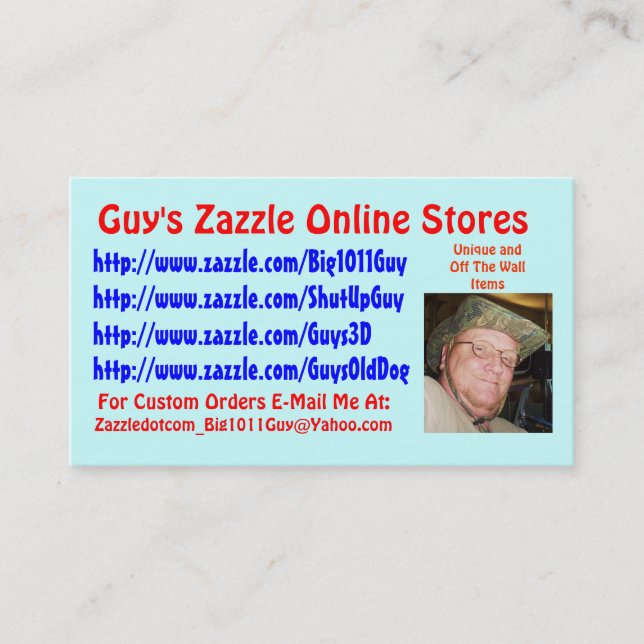Carte de visite de Zazzle du type (Devant)