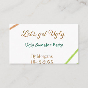 Carte De Visite Débarquons avec un pull de Noël moche partyorange 