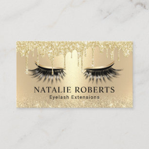 Carte De Visite Déchets de maquillage, chic Gold Drives Eyelash S