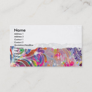 Carte De Visite déchiré reto coloré abstrait bliss floral