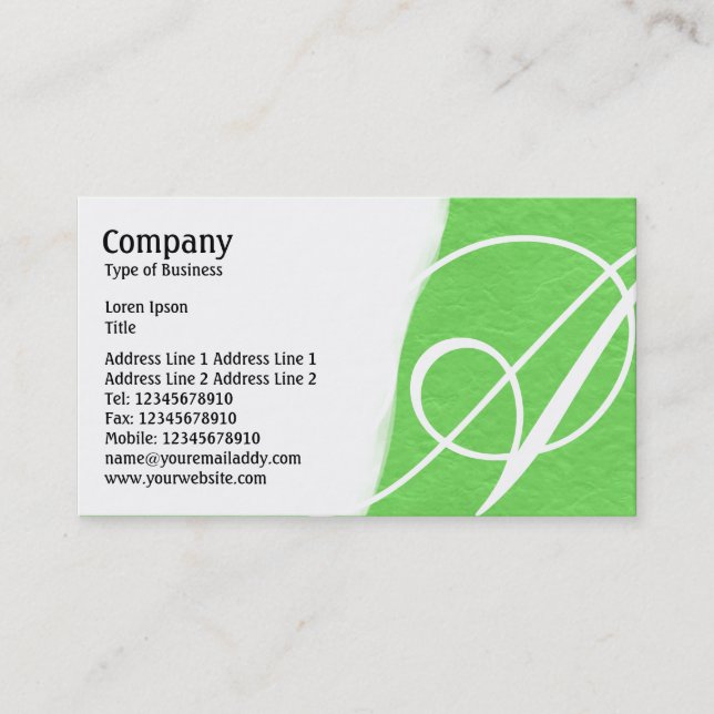 Carte De Visite Déchiré - Texture de papier brut vert (Devant)