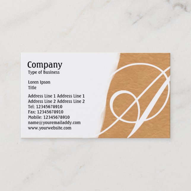 Carte De Visite Déchiré - Texture de papier rond orange (Devant)