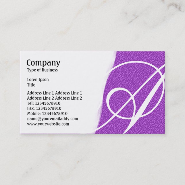 Carte De Visite Déchiré - Texture Embossée Violet (Devant)