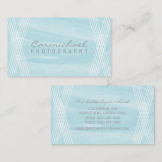 Carte de visite déco aquarelle bleu clair