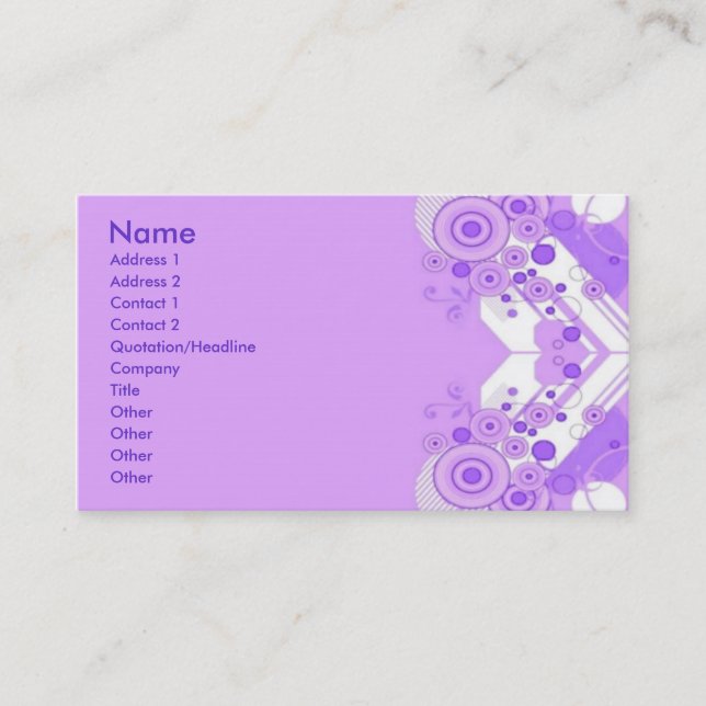Carte De Visite Déco fine (Devant)