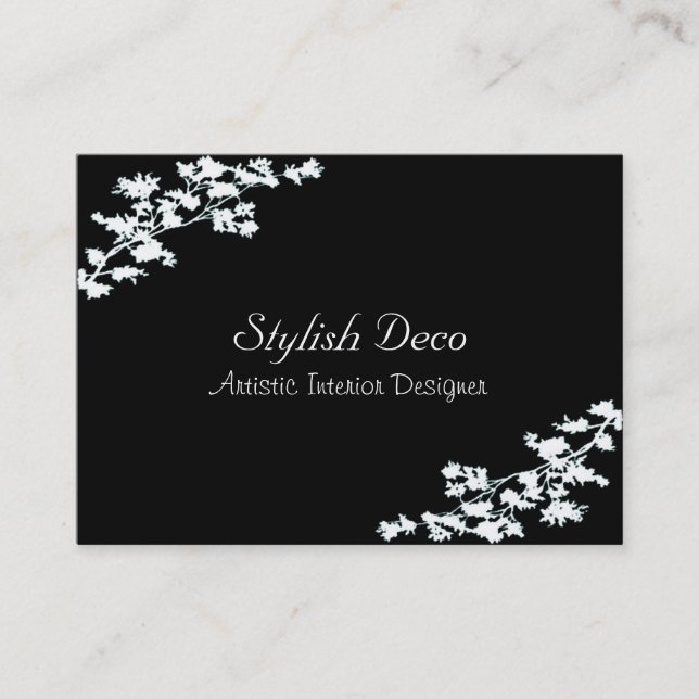Carte De Visite Déco Floral Élégant (Devant)