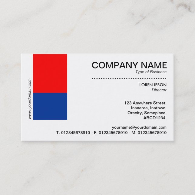 Carte De Visite Décor à deux tons - Rouge et bleu marine (Devant)