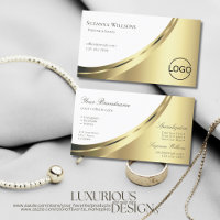 Décor blanc et or élégant avec logo Luxueux