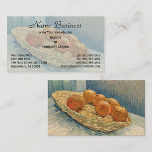 Carte De Visite Décor de fruits Van Gogh bleu et orange gras