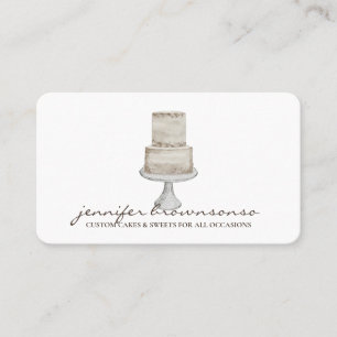 Carte De Visite Décor de gâteau Pâtisserie ivoire simple