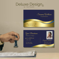 Décor d'or bleu foncé avec photo élégant