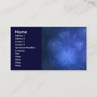 Carte De Visite Décor floral bleu 2