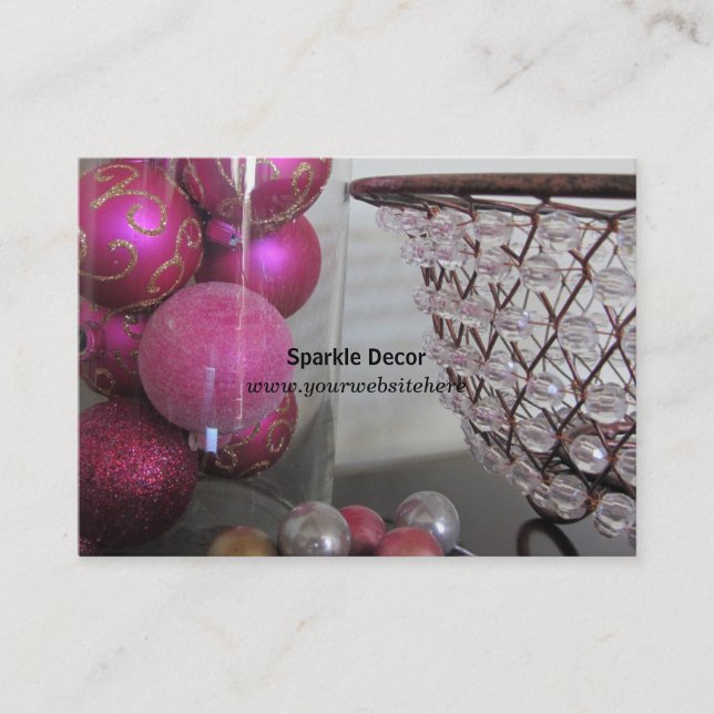 Carte De Visite Décor rose et scintillant (Devant)
