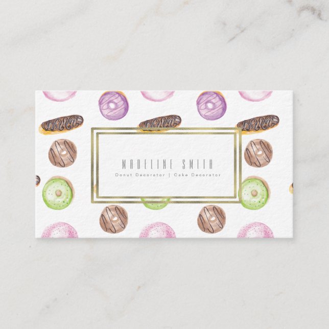 Carte De Visite Décorateur de gâteau de beignet de Baker (Devant)