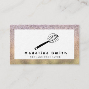 Carte De Visite Décorateur de gâteau de mariage Cake Logo Faux or