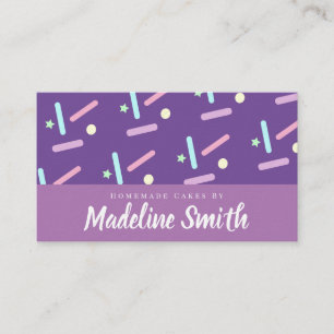 Carte De Visite Décorateur de gâteau pastel violet Sprinkles faits