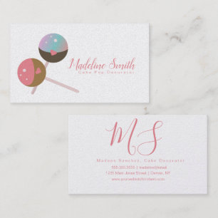 Carte De Visite Décorateur de gâteaux de boulangerie Cake Pop