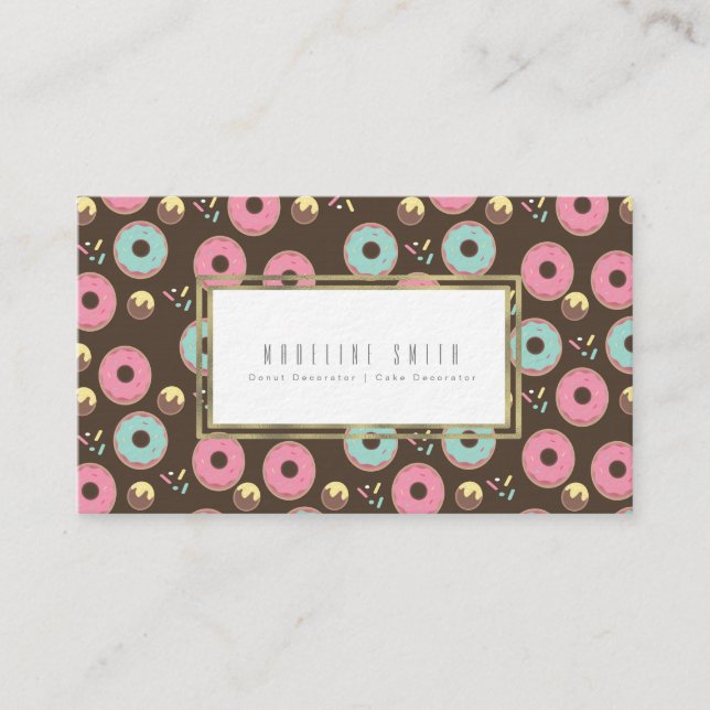 Carte De Visite Décorateur de gâteaux de donuts glacés (Devant)