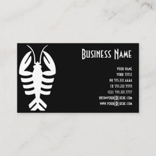 Carte De Visite Décoration Art Déco vintage de homard en blanc sur