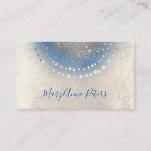 Carte De Visite décoration bleu et faux or