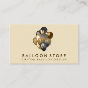 Carte De Visite Décoration de ballons Bohème rustique doré scintil