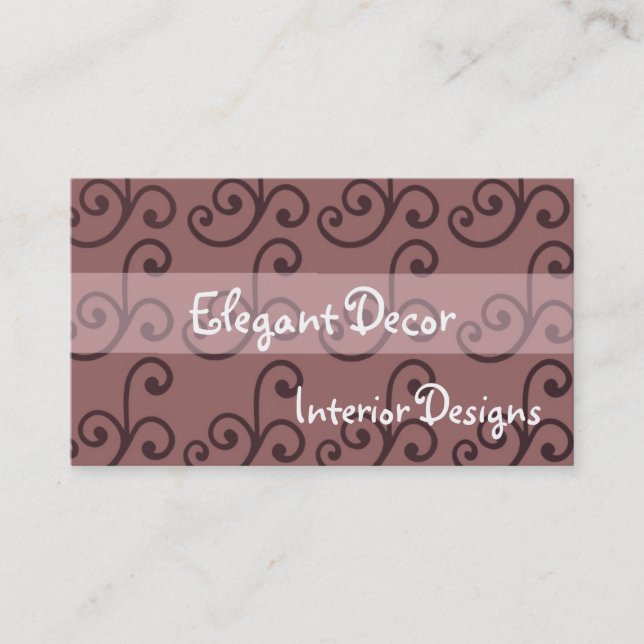 Carte De Visite Décoration Élégante (Devant)