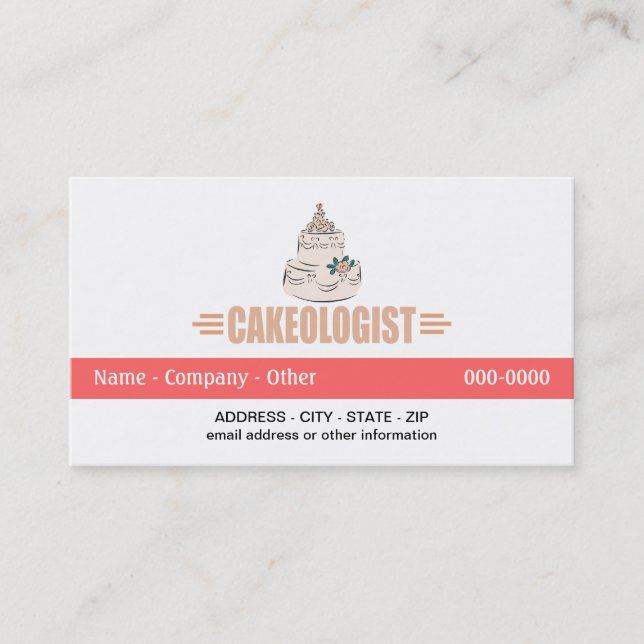 Carte De Visite Décoration humoristique de gâteaux (Devant)