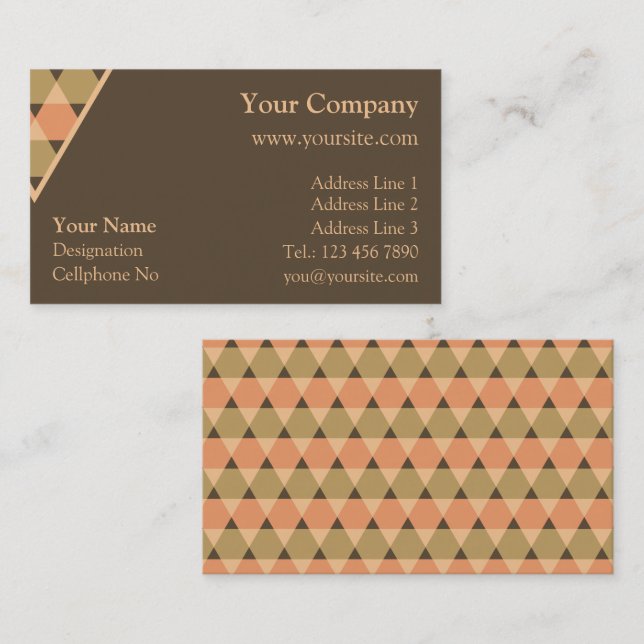 Carte De Visite Décoration Triangles (Devant / Derrière)