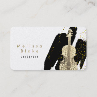 Carte De Visite ・ décoration violoniste à brosses noires