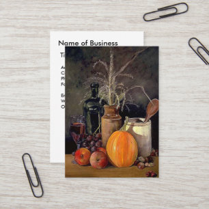 Carte De Visite Décorations d'automne sur table, Citrouille, Fruit