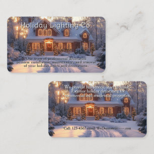 Carte De Visite Décorations de lumières pour la maison de Noël