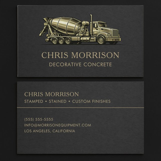Carte De Visite Decorative Concrete Contractor Services (Créateur téléchargé)