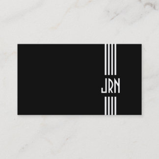 Carte De Visite ~ décoré d'un monogramme d'art déco noir et blanc