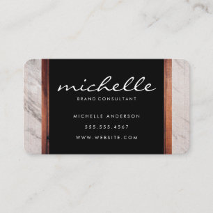 Carte De Visite Découpe en bois de marbre simple d'entreprise