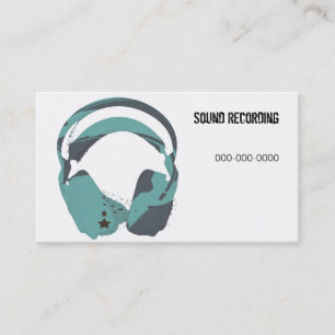 carte de visite d'écouteurs d'enregistrement